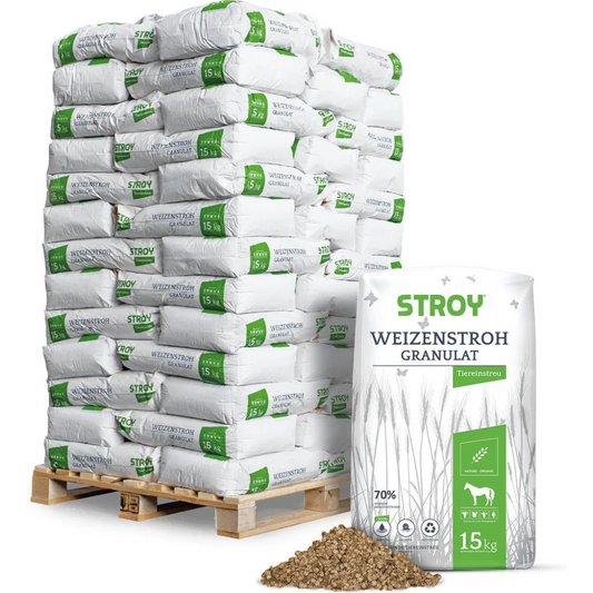PALIGO Strohgranulat STROY – 65 Säcke à 15 kg (975 kg)